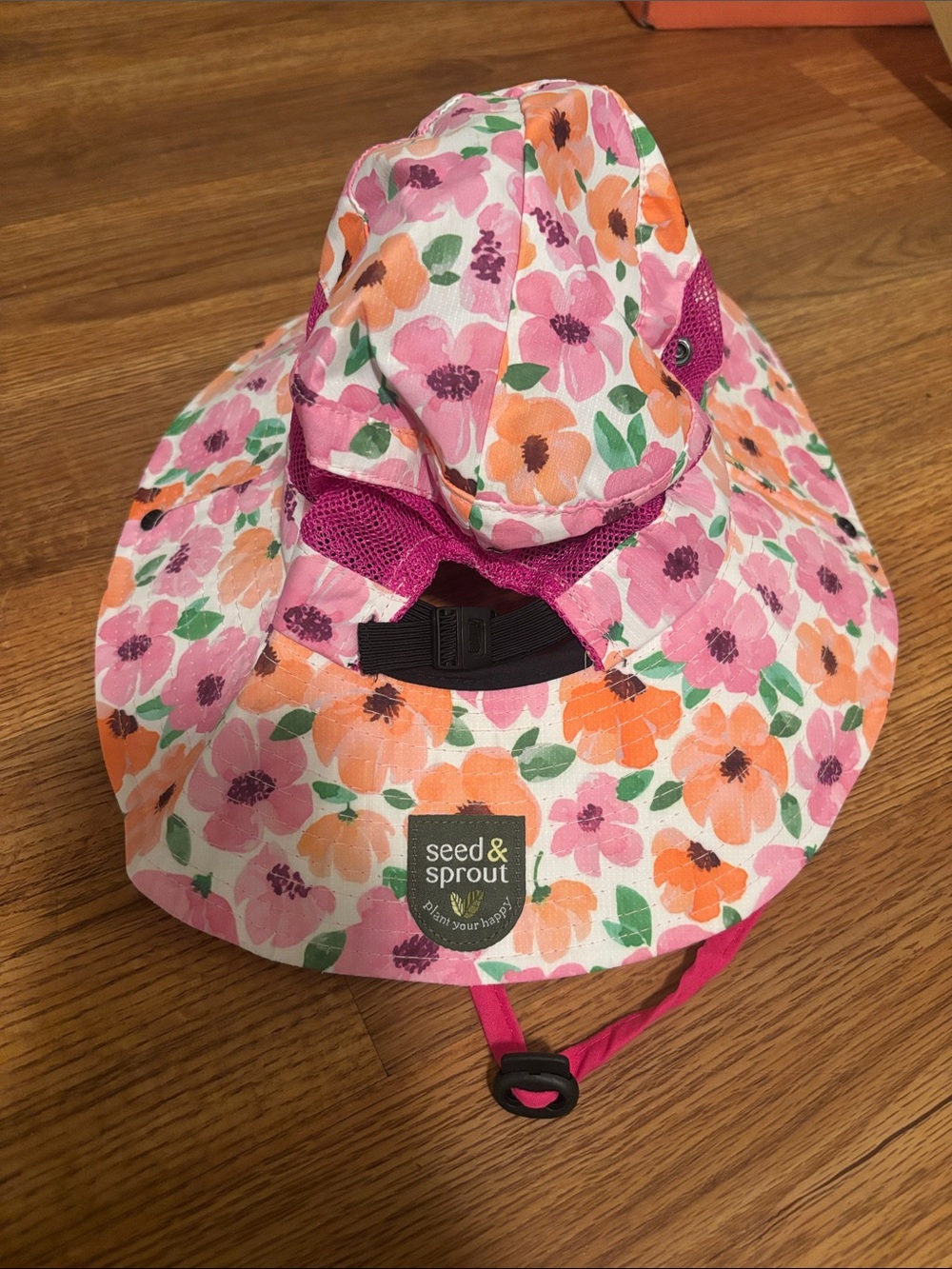 Seed & Sprout Pink Floral Sun Hat for Women